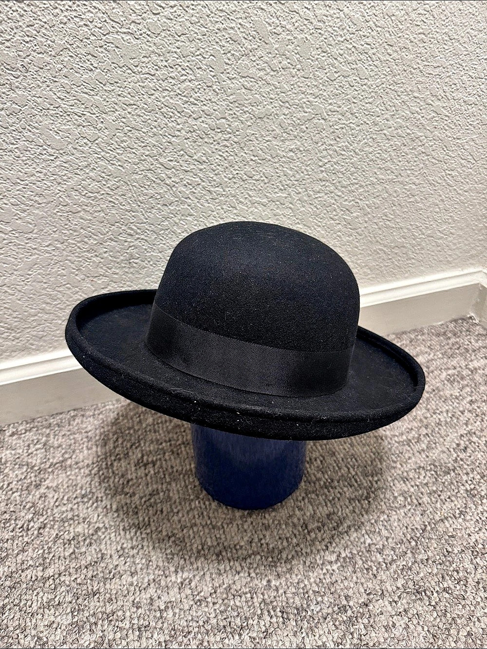 Right Impression Wide Brim Bowler Black Hat